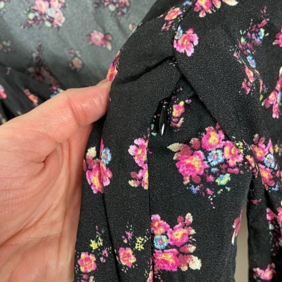 NEW AFRM Hart Floral Print Peplum Cutout Top Bohemian Nordstrom Bell Sleeve Boho - Picture 10 of 14